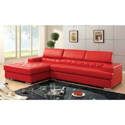 Red sectional with chaise new