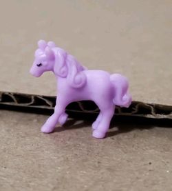 Vintage Purple Micro Mini Horse Pony Figurine - 1" Sleeping Eyes MLP Scale