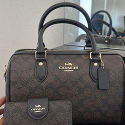 Coach Rowan Satchel and Signature Canvas Wallet 