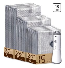 Vacuum Bags for Travel with Rechargeable air Pump,