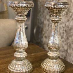 (2) Mercury Candle Holder / Home Decor 