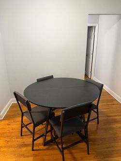 Black Table 4 Chairs Great Condition
