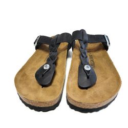 Birkenstock Gizeh Braided Oiled Leather Women's Sandal EU 41, US 10-10.5 Black