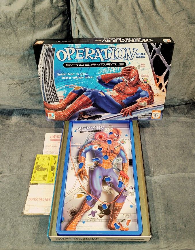 MILTON BRADLEY OPERATION SPIDER-MAN 3 SPECIAL EDITION SKILL GAME COMPLETE GAME WITH ALL THE PIECES FOR AGES 6+