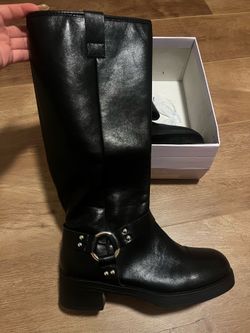 knee high buckle boots