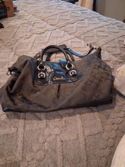 Coach Signature Handbag Black Large Tote