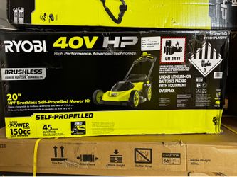 Ryobi 40v self propelled mower with battery n charger