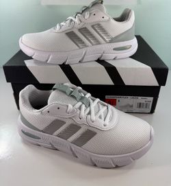 ADIDAS Women's Cloudfoam Flex-Laces Sneakers Shoes - White/Gray