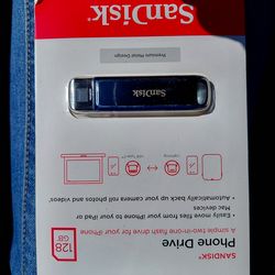 San Disk 128GB phone drive for Iphone