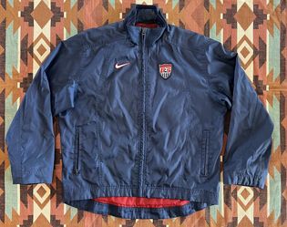 Vintage Nike 2000/2002 USMNT Navy Blue Full Zip Jacket Unisex Size Small