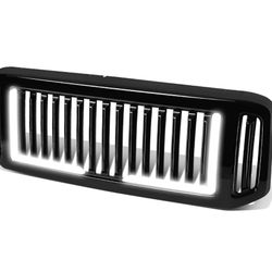Fence LED Front Bumper Grille Grill Compatible with 2005 Ford Excursion, 05-07 F-250 SD/F-350 SD/F-450 SD/F-550 SD, Gloss Black,PM-GR-0058
