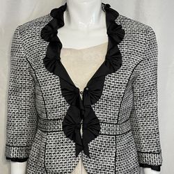 White House Black Market Ruffled Blazer women’s Size 12