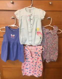 Carters 12M Girls Romper/Dress Bundle
