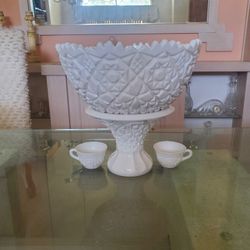 Milk Glass Punch Bowl
