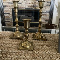 3 beautiful vintage Brass Candle Holders