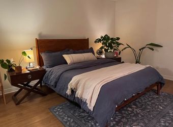 Mid-Century Modern Walnut Bed