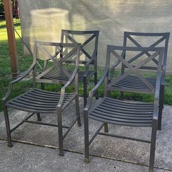 Set of 4 Restoration Hardware Carmel Outdoor Arm Chairs