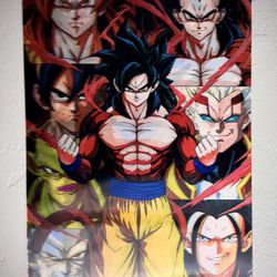 3D Holographic Dragon Ball Z Poster 11 ¾ - 15 ½ 