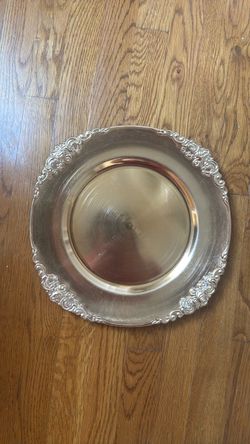 Silver-Tone Decorative Charger Plate