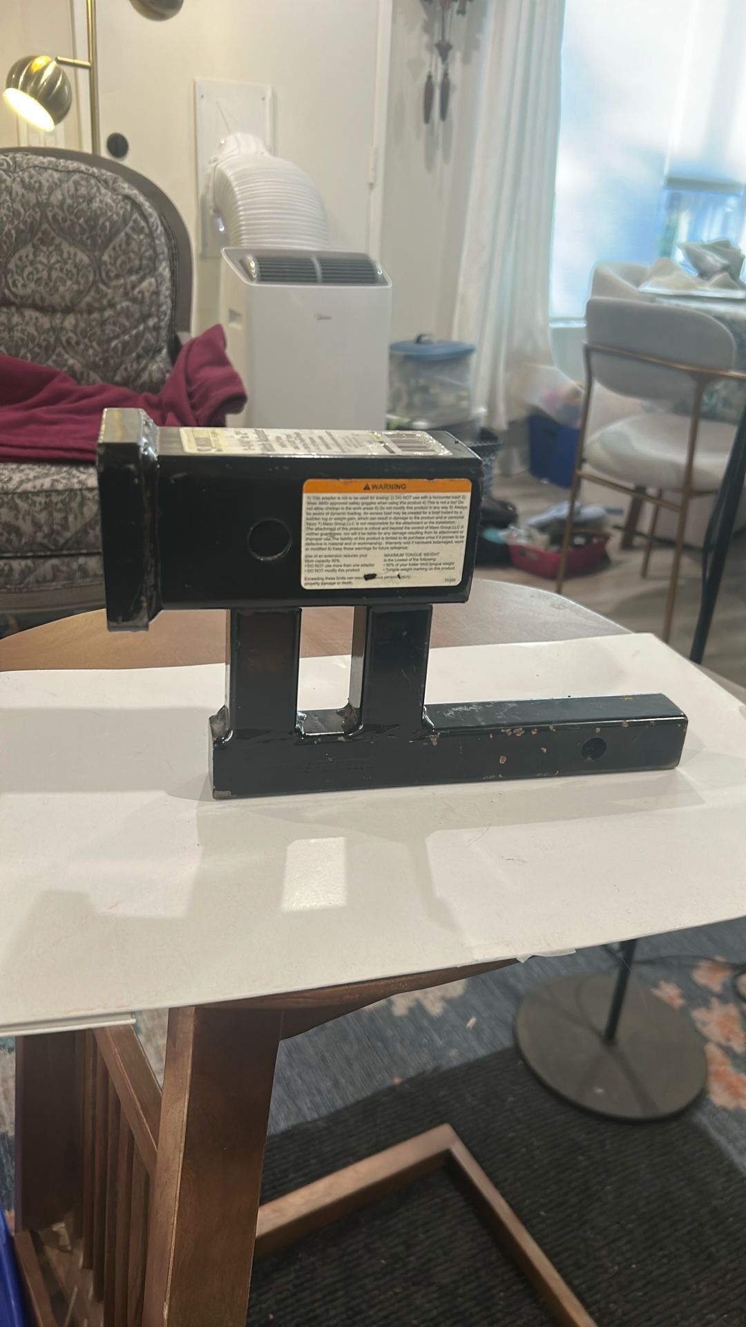 Max haul 1 1//4” to 2” Hitch Adapter With 4” Rise And 3 3/8”drop 350 Lbs Tongue Weight