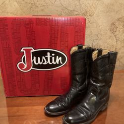 Justin Cowboy Boots-Roper Style