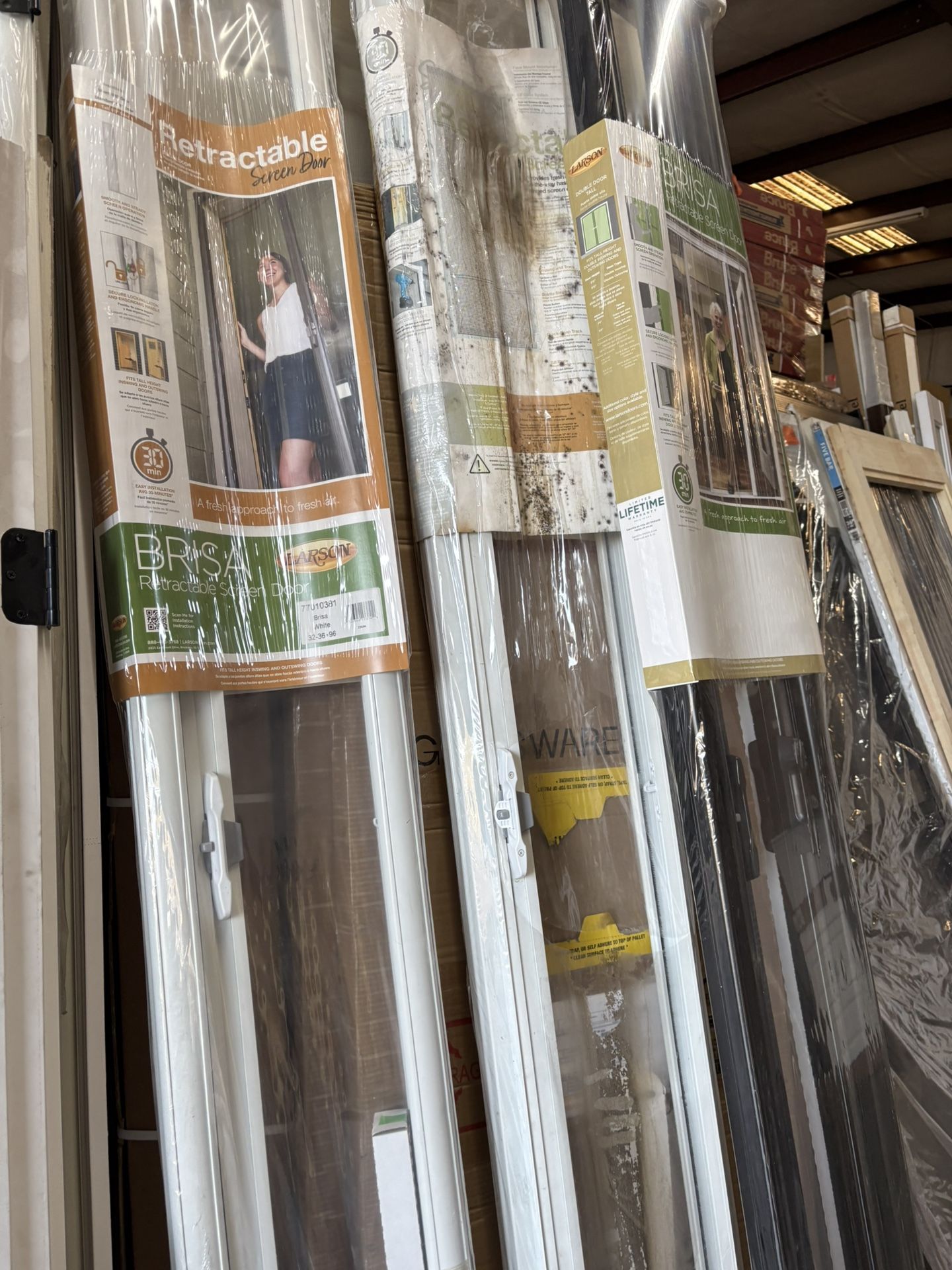 Weather Star 72 in. × 96 in. Brisa Black Tall Double Retractable Screen Door Kit Store SKU# 1005-902-846