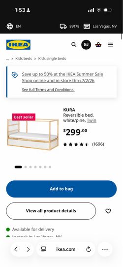 IKEA KURA BUNK BED