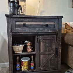Cute Coffee Station hutch! With Drawers And Sliding Cabinet! 