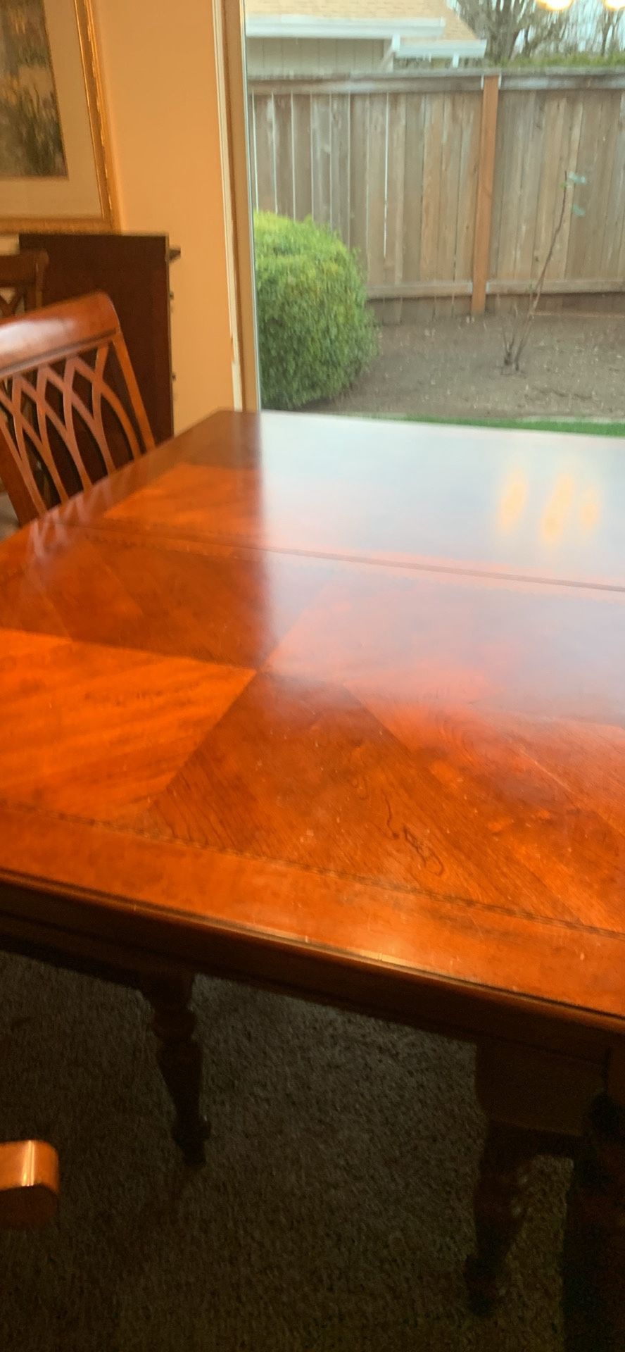 Table Six Chairs Two Leafs