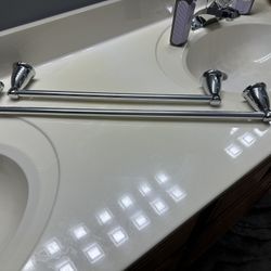 2 Chrome  Towel Bars. 24” and an 18 Inch .  Both  for $40 OBO
