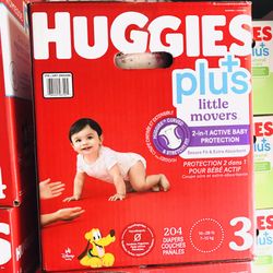 Huggies  Little Movers Plus Size 3/204 Diapers 