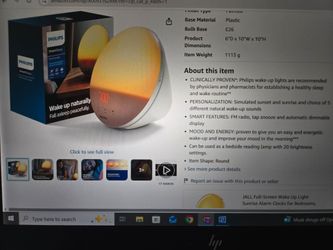 Philips SmartSleep Wake-up Light, Colored Sunrise and Sunset Simulation, 5 Natural Sounds, FM Radio & Reading Lamp, Tap Snooze, HF3520/60