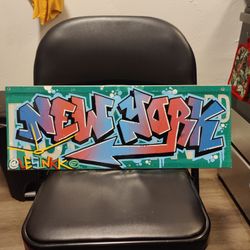 Graffiti Art Piece ( Done on Original NYC Transit Street Sign )