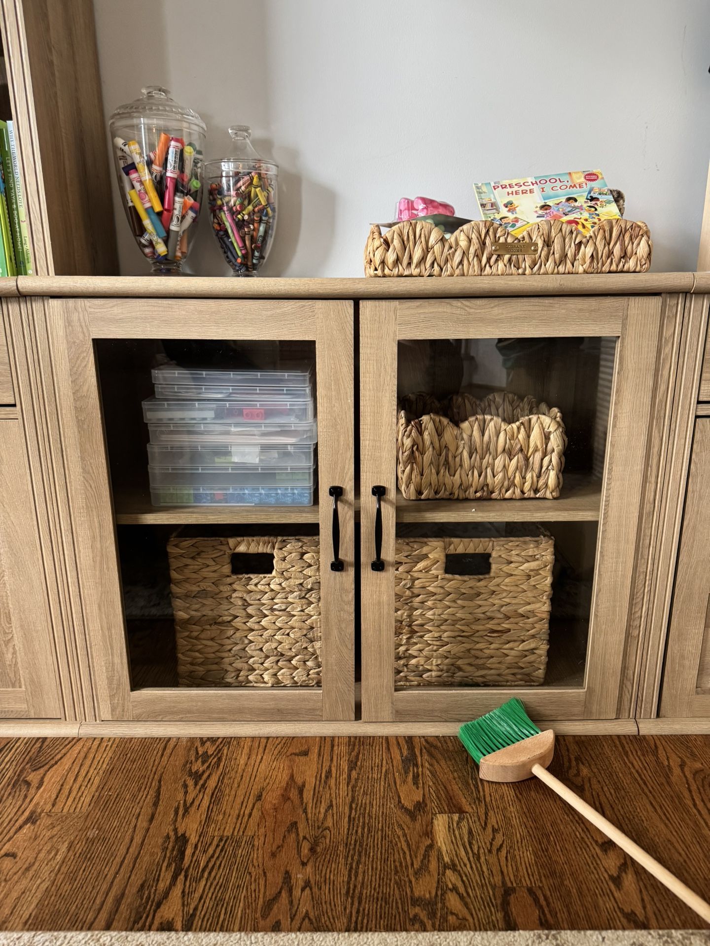 New In box - Glass Front Tv Stand Bookcase Toy Storage Cabinet Side Table