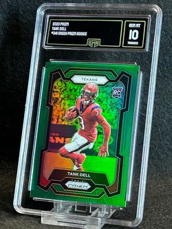 2023 Prizm 💥 Tank Dell 💥 Green Prizm Rookie GMA 10 💎 Mint - Houston Texans