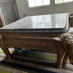 Elephant Coffee Table Marble Top