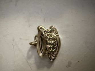Silver-Tone Art Nouveau Face Charm Pendant