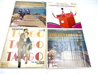 4 PC Lot Vintage LP Vinyl Records Albums The Lettermen Tony Mottola Etc