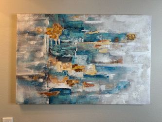 Modern Abstract Canvas Blue & Gold