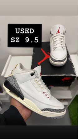 USED Air Jordan 3 White Cement SZ 9.5