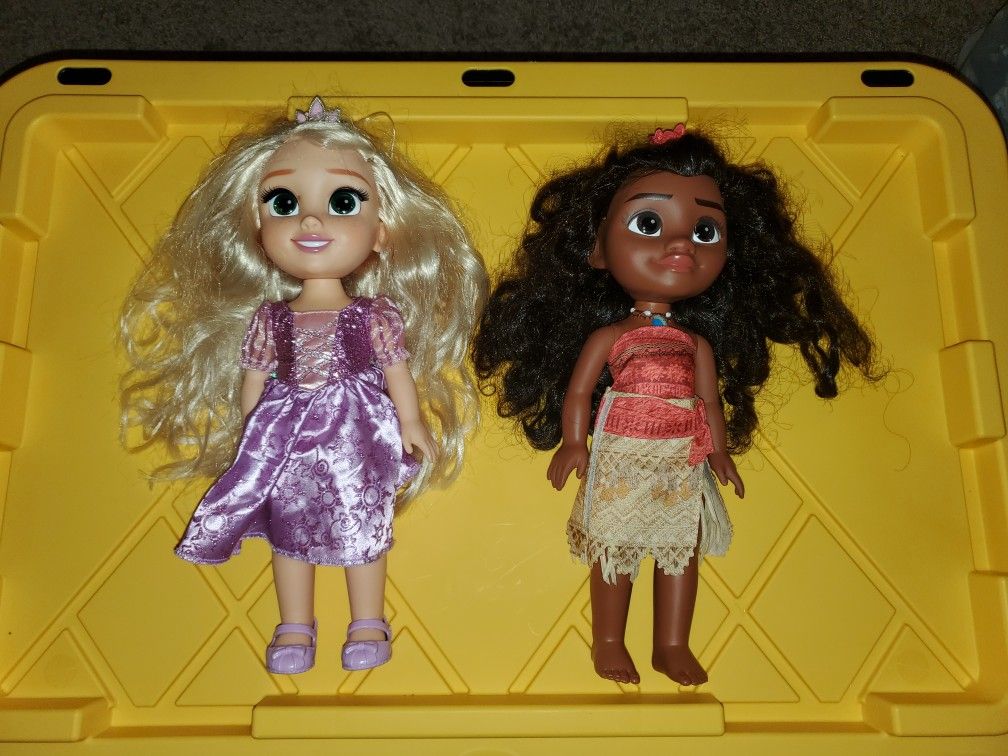 Set Of Two 14" Disney Princess Dolls-Rapunzel + Moana
