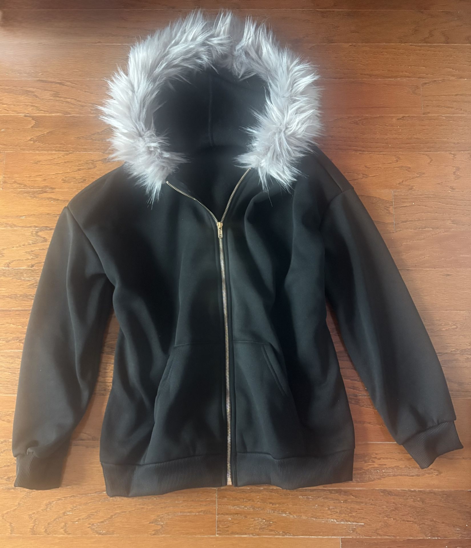Zip Up Hoodie With Fur Good