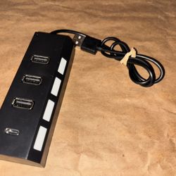4-Port USB 2.0 High Speed Hub Adapter, Individual LED Indicator