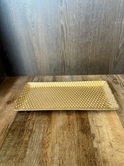 Gold Hammered Rectangular Decorative Tray ~1.25x7x14.5”
