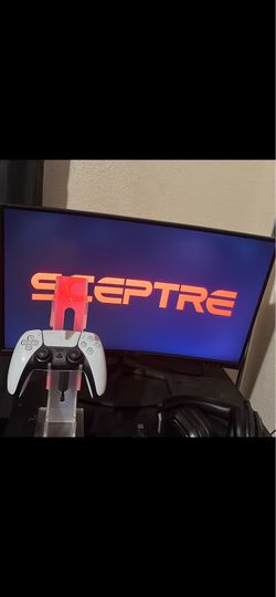 PlayStation 5 controller and 23’ Curved Sceptre Gaming monitor