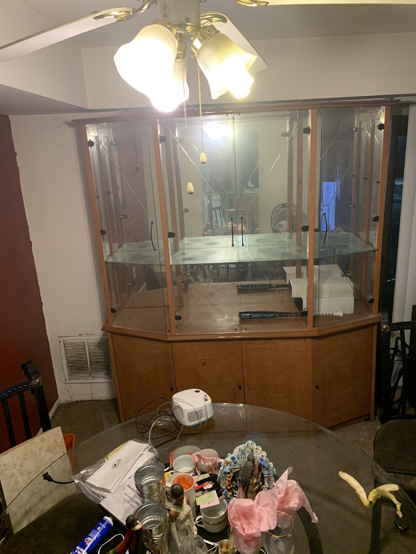China Cabinet Cognac & Black