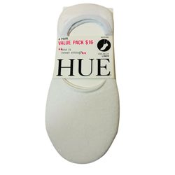 Hue Womens One Size Fits Most 4 Pack Liner Socks Cream Size S/M