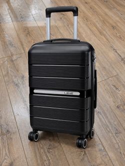Leke 20 inch black carry on luggage