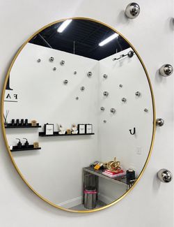 Large Gold Oval Decorative Wall Mirror
