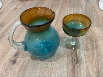 Margarita Pitcher and 4 Glasses
